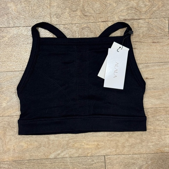 Alala Women's Flow Seamless Rib Sports Bra New Black Small $65 - Picture 5 of 5